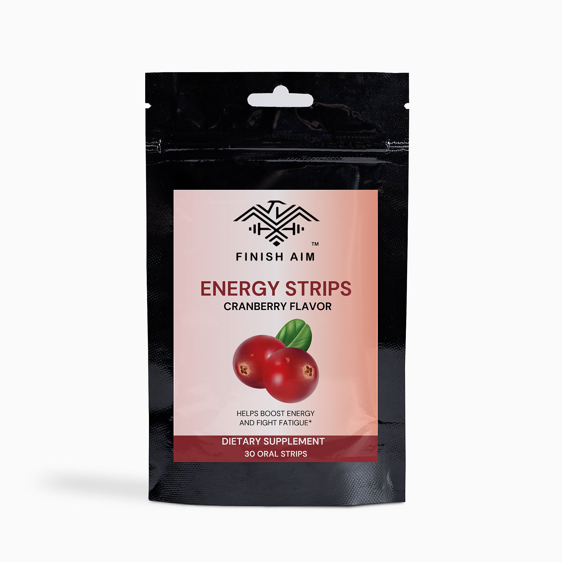 Finish Aim Energy Strips - Cranberry Flavor for Boosting Energy and Fighting Fatigue