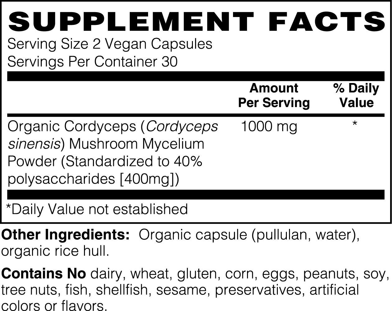 Cordyceps Mushroom 1000mg