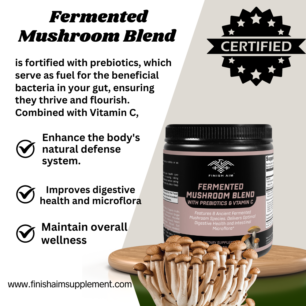 Fermented Mushroom Blend with Prebiotics and Vitamin C