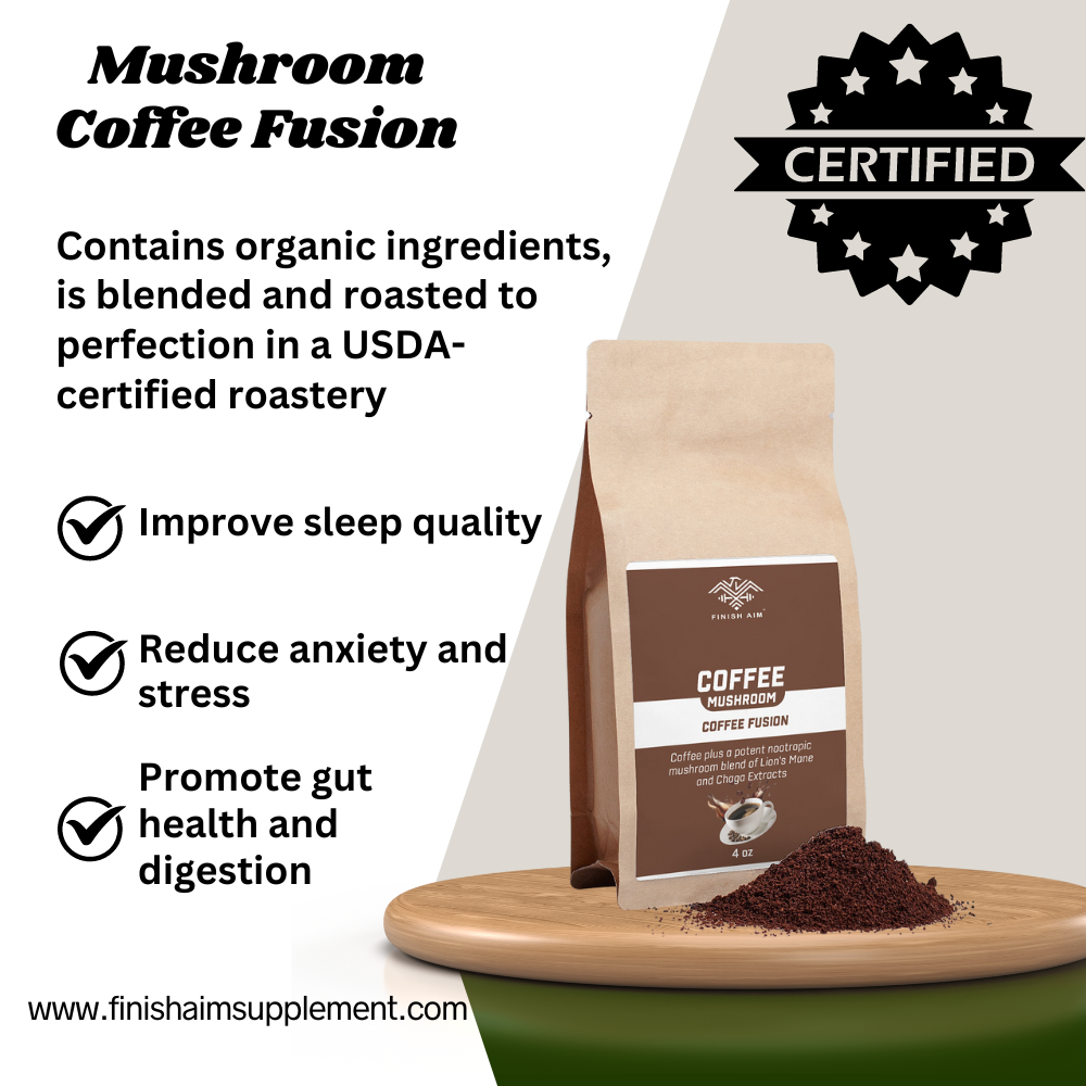 Finish Aim Mushroom Coffee Fusion - Lion’s Mane & Chaga 16oz